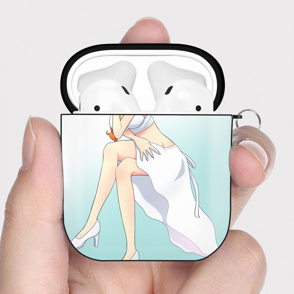 （画像用） ワンピース ONE PIECE AirPods 第2世代保護ケース ハードシェル ブラック 耐衝撃・防指紋・カラビナ付き