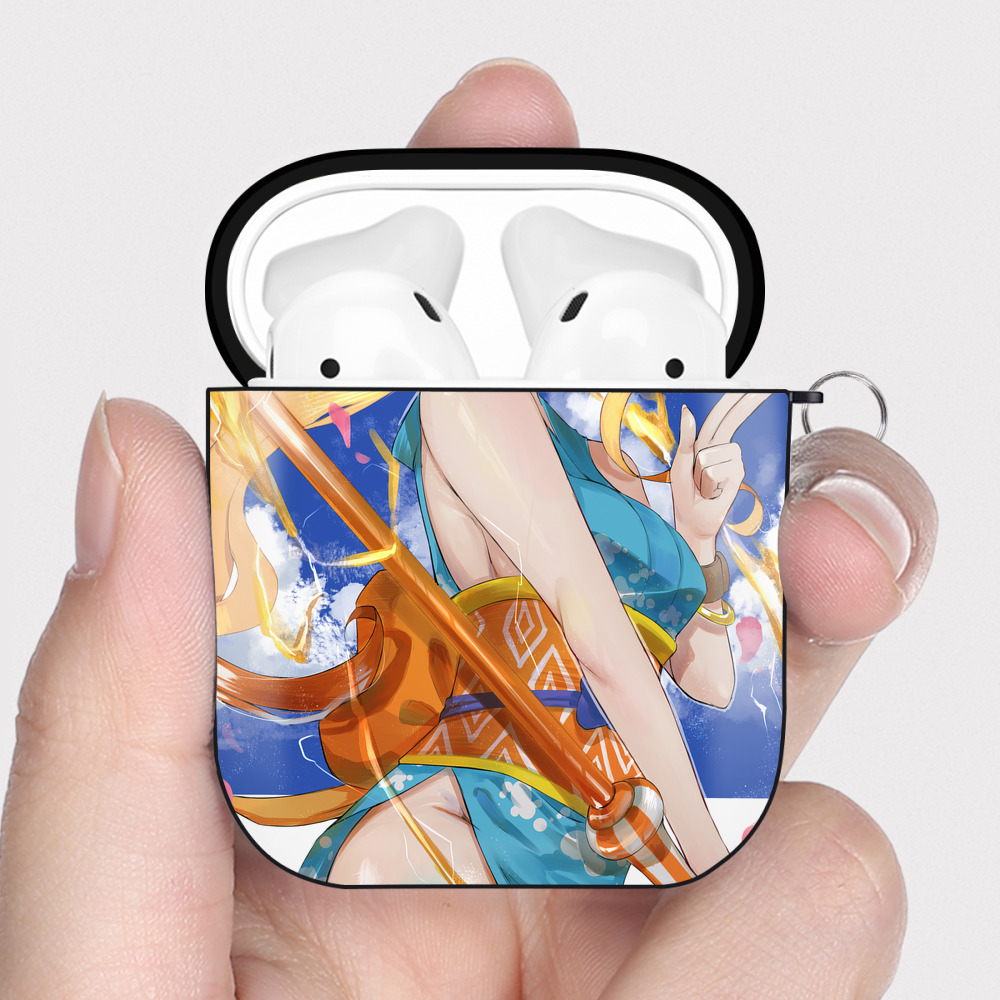 （画像用） ワンピース ONE PIECE AirPods 第2世代保護ケース ハードシェル ブラック 耐衝撃・防指紋・カラビナ付き