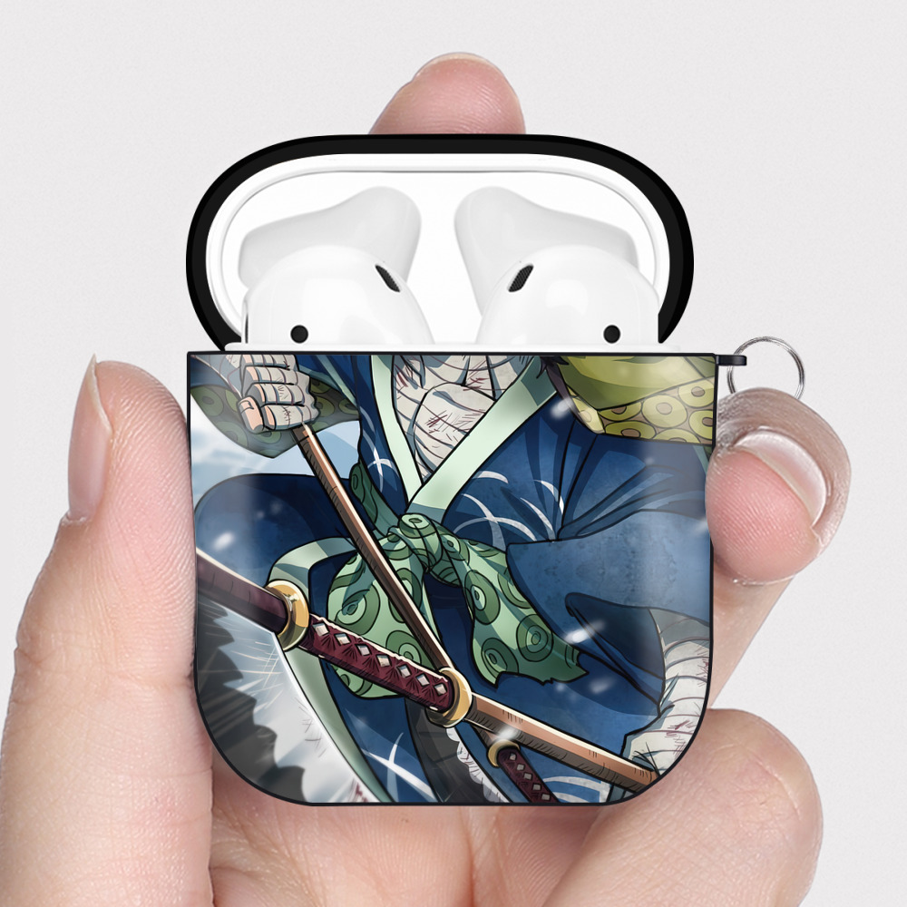 （画像用） ワンピース ONE PIECE AirPods 第2世代保護ケース ハードシェル ブラック 耐衝撃・防指紋・カラビナ付き