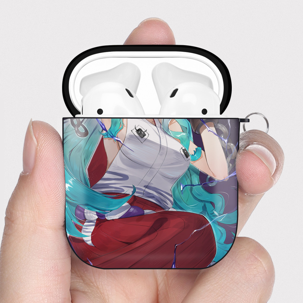 （画像用） ワンピース ONE PIECE AirPods 第2世代保護ケース ハードシェル ブラック 耐衝撃・防指紋・カラビナ付き