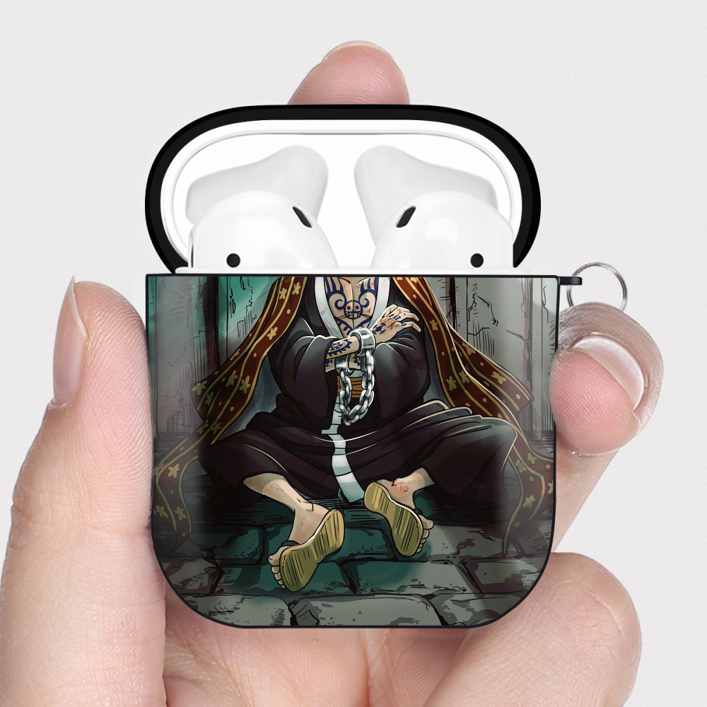 （画像用） ワンピース ONE PIECE AirPods 第2世代保護ケース ハードシェル ブラック 耐衝撃・防指紋・カラビナ付き