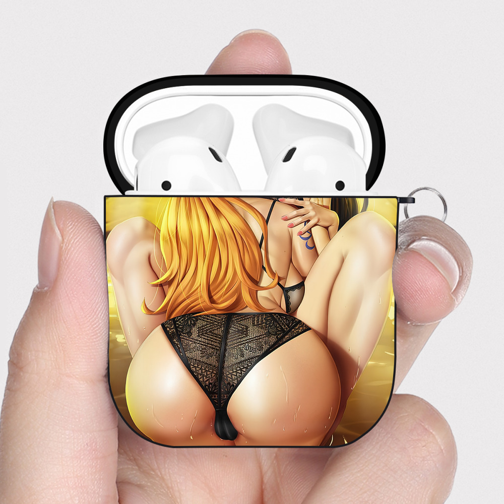 （画像用） ワンピース ONE PIECE AirPods 第2世代保護ケース ハードシェル ブラック 耐衝撃・防指紋・カラビナ付き