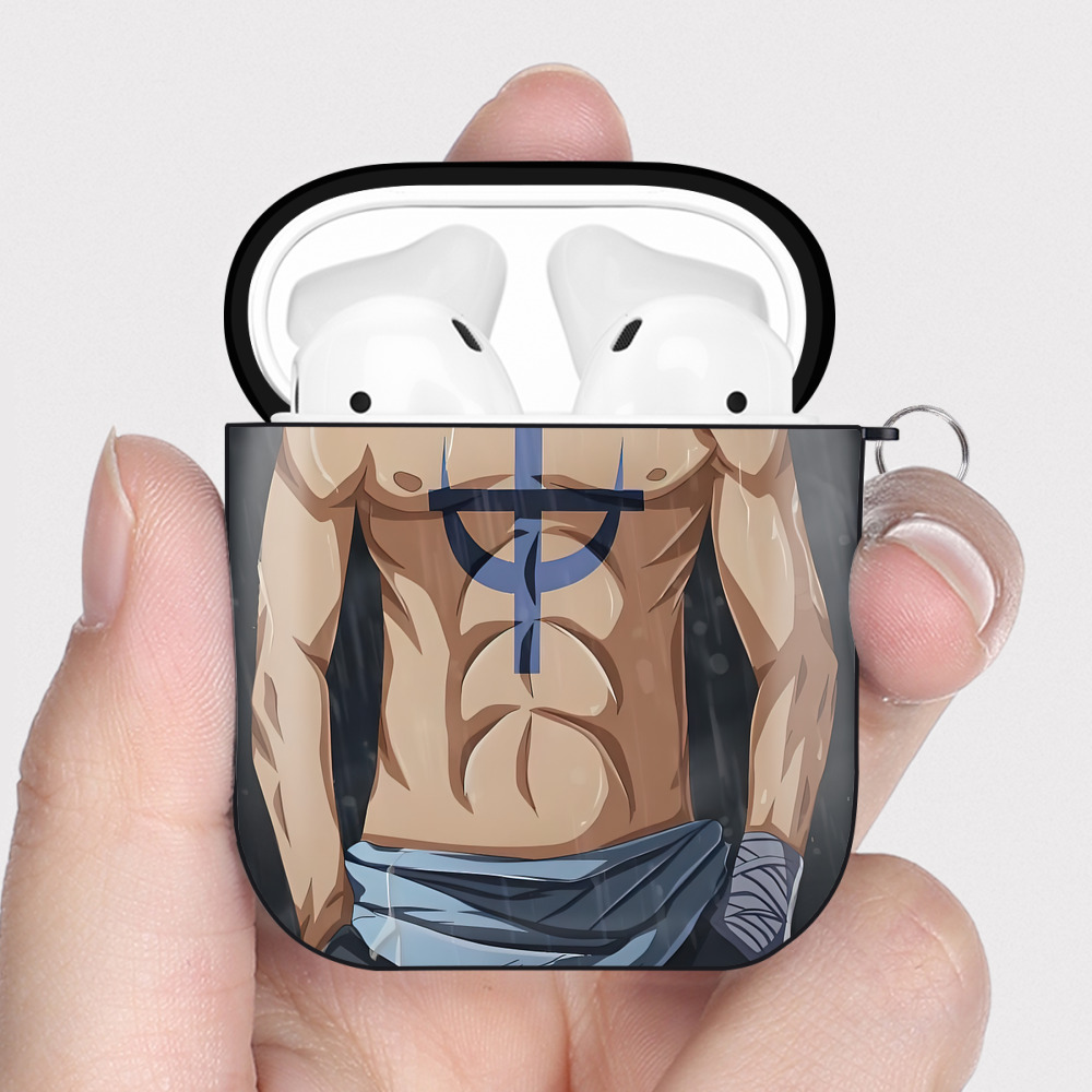 （画像用） ワンピース ONE PIECE AirPods 第2世代保護ケース ハードシェル ブラック 耐衝撃・防指紋・カラビナ付き