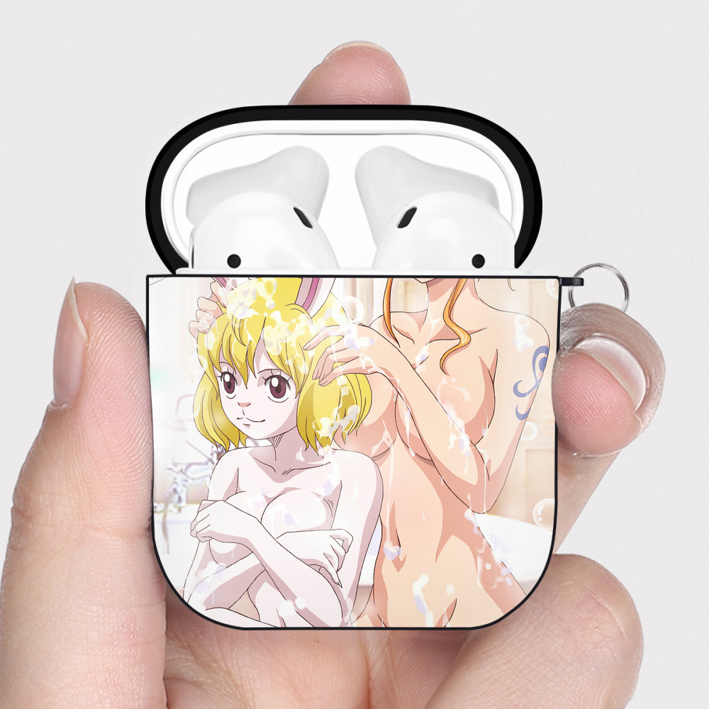 （画像用） ワンピース ONE PIECE AirPods 第2世代保護ケース ハードシェル ブラック 耐衝撃・防指紋・カラビナ付き