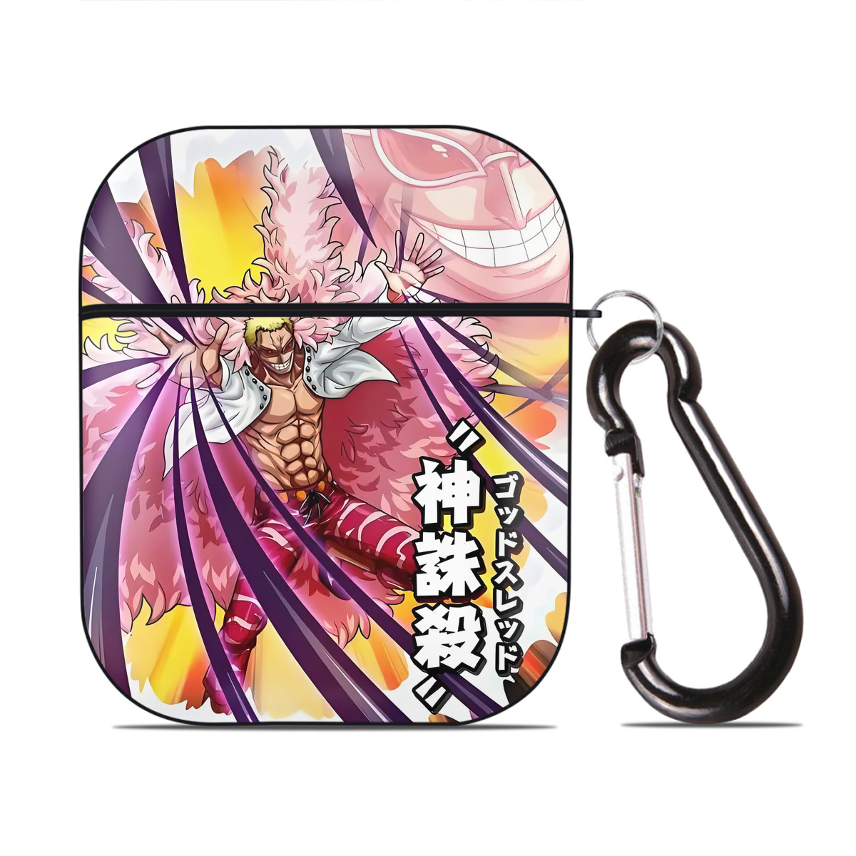 （画像用） ワンピース ONE PIECE AirPods 第2世代保護ケース ハードシェル ブラック 耐衝撃・防指紋・カラビナ付き