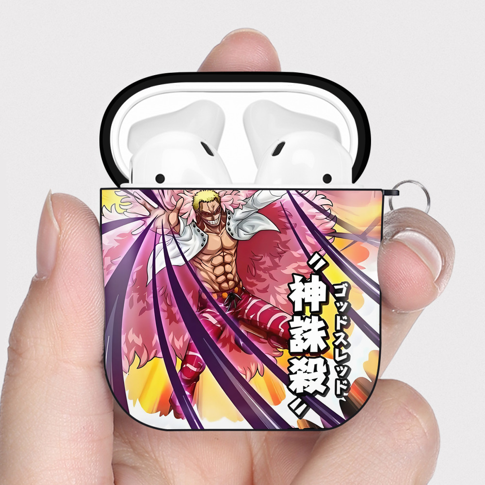 （画像用） ワンピース ONE PIECE AirPods 第2世代保護ケース ハードシェル ブラック 耐衝撃・防指紋・カラビナ付き