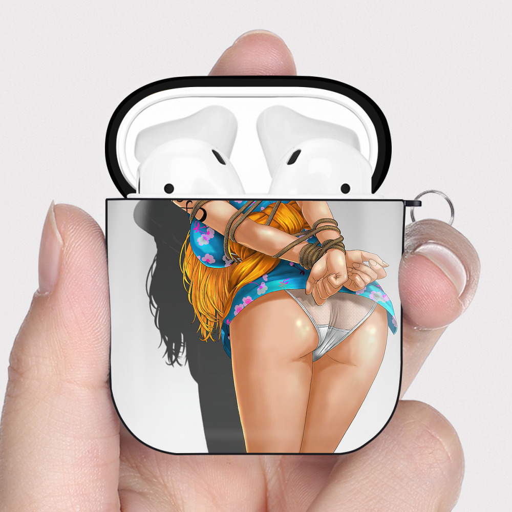 （画像用） ワンピース ONE PIECE AirPods 第2世代保護ケース ハードシェル ブラック 耐衝撃・防指紋・カラビナ付き