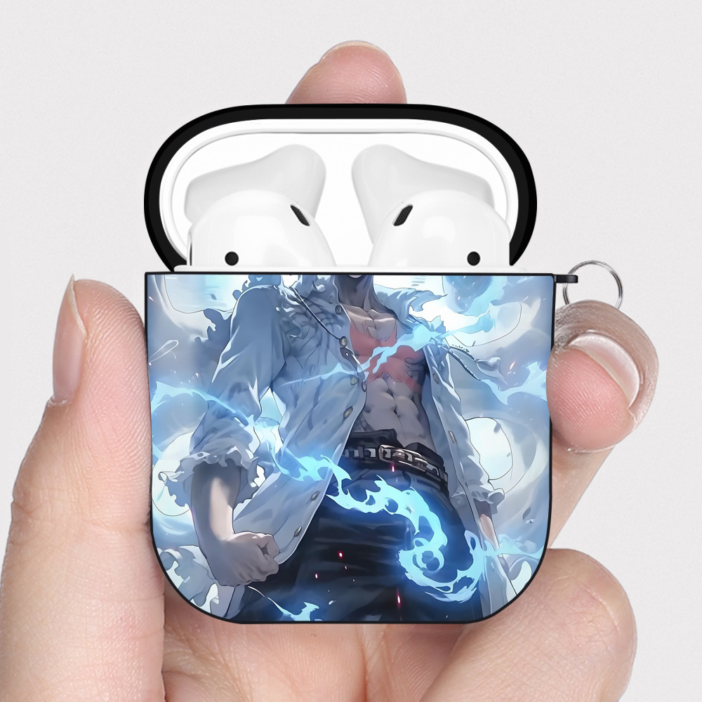 （画像用） ワンピース ONE PIECE AirPods 第2世代保護ケース ハードシェル ブラック 耐衝撃・防指紋・カラビナ付き