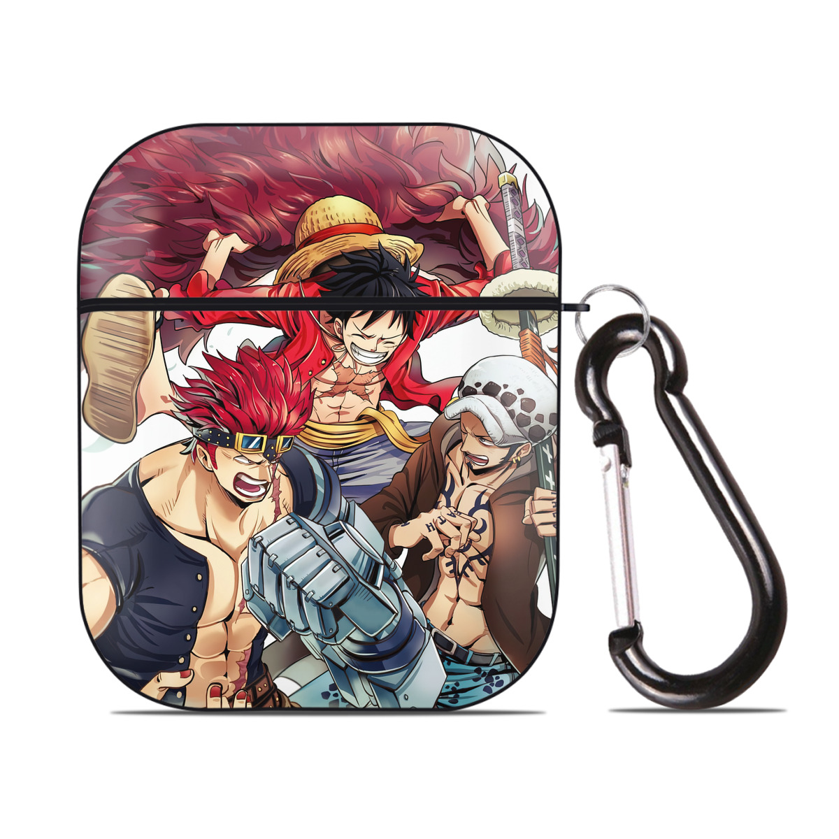 （画像用） ワンピース ONE PIECE AirPods 第2世代保護ケース ハードシェル ブラック 耐衝撃・防指紋・カラビナ付き