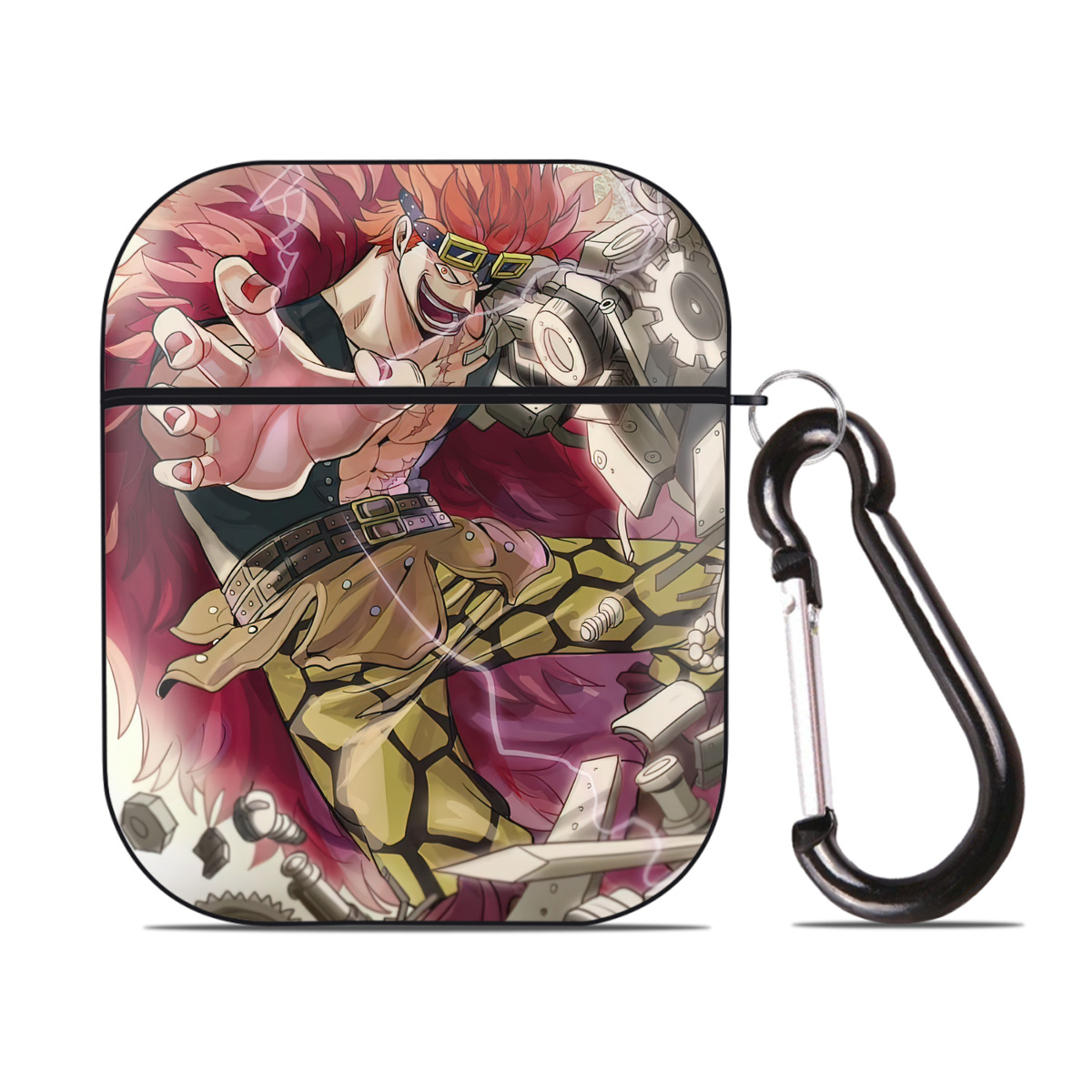 （画像用） ワンピース ONE PIECE AirPods 第2世代保護ケース ハードシェル ブラック 耐衝撃・防指紋・カラビナ付き