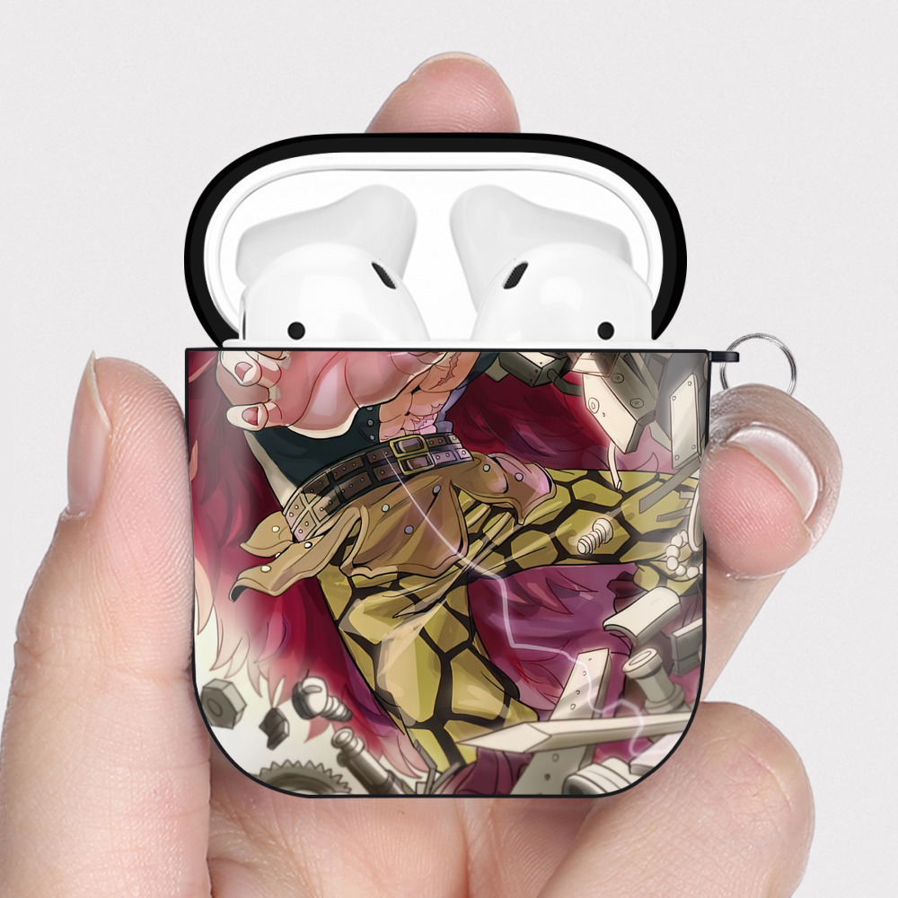 （画像用） ワンピース ONE PIECE AirPods 第2世代保護ケース ハードシェル ブラック 耐衝撃・防指紋・カラビナ付き