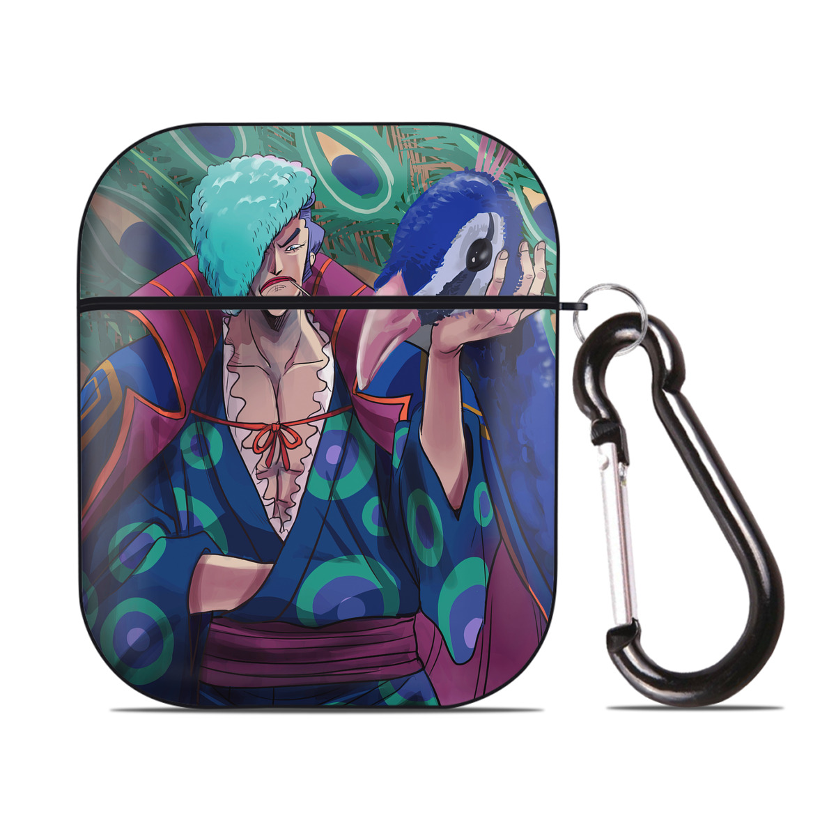 （画像用） ワンピース ONE PIECE AirPods 第2世代保護ケース ハードシェル ブラック 耐衝撃・防指紋・カラビナ付き