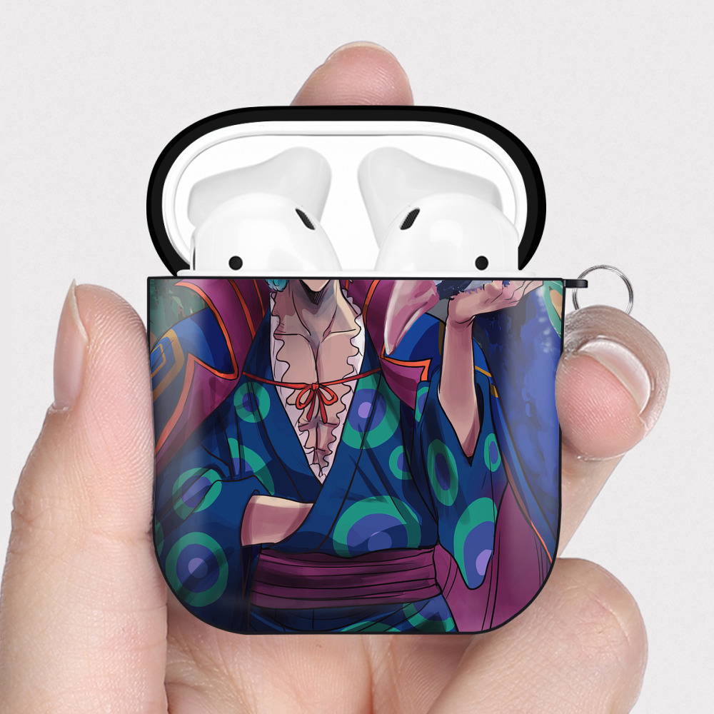 （画像用） ワンピース ONE PIECE AirPods 第2世代保護ケース ハードシェル ブラック 耐衝撃・防指紋・カラビナ付き