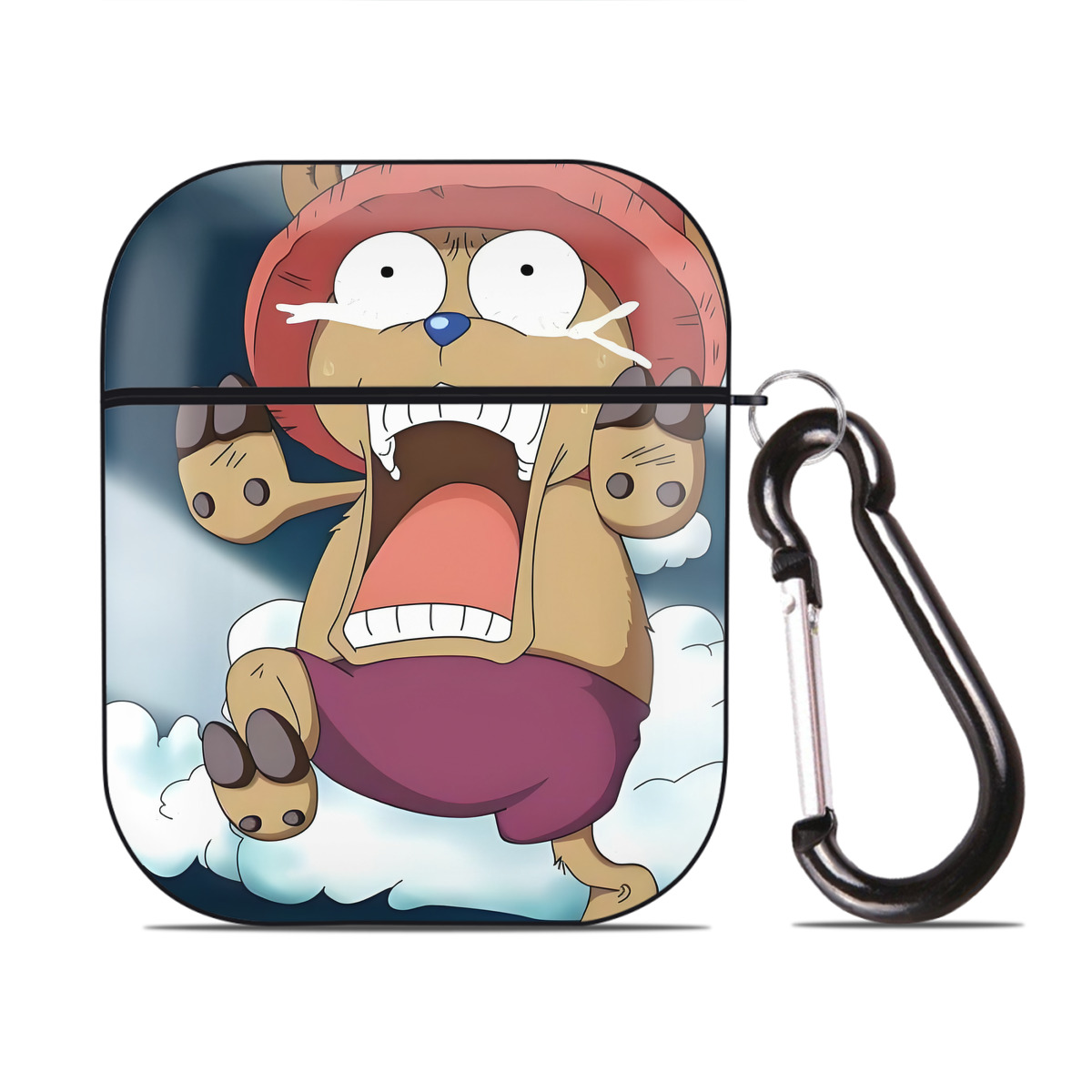 （画像用） ワンピース ONE PIECE AirPods 第2世代保護ケース ハードシェル ブラック 耐衝撃・防指紋・カラビナ付き