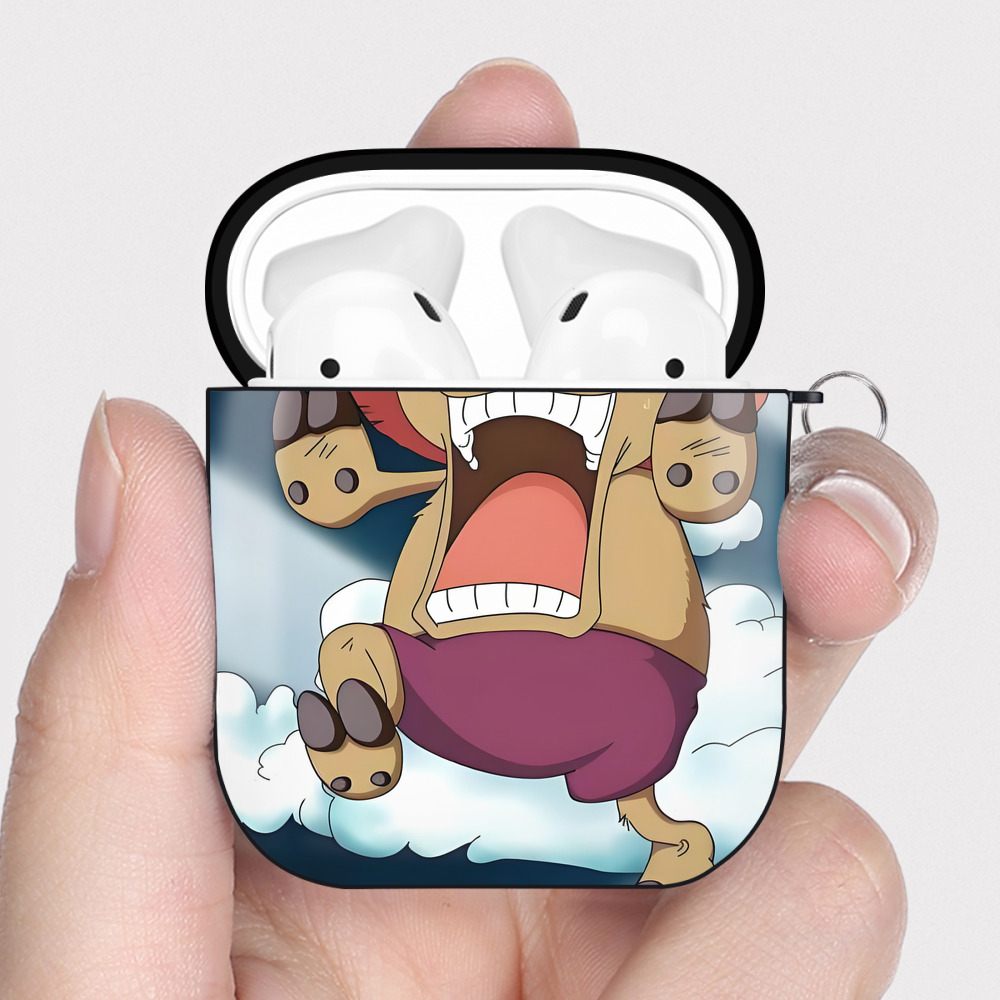 （画像用） ワンピース ONE PIECE AirPods 第2世代保護ケース ハードシェル ブラック 耐衝撃・防指紋・カラビナ付き