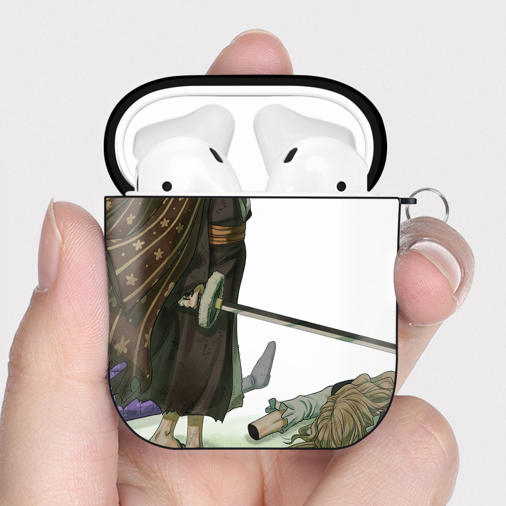 （画像用） ワンピース ONE PIECE AirPods 第2世代保護ケース ハードシェル ブラック 耐衝撃・防指紋・カラビナ付き