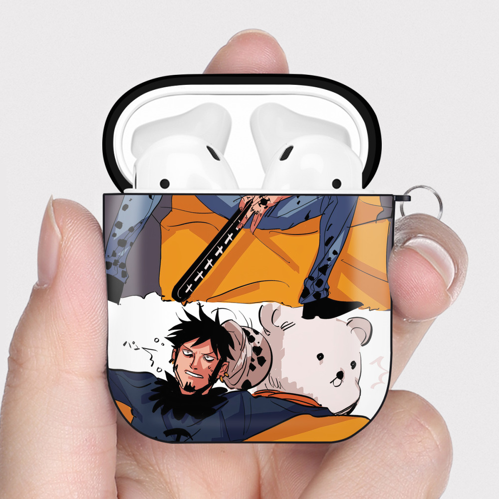 （画像用） ワンピース ONE PIECE AirPods 第2世代保護ケース ハードシェル ブラック 耐衝撃・防指紋・カラビナ付き