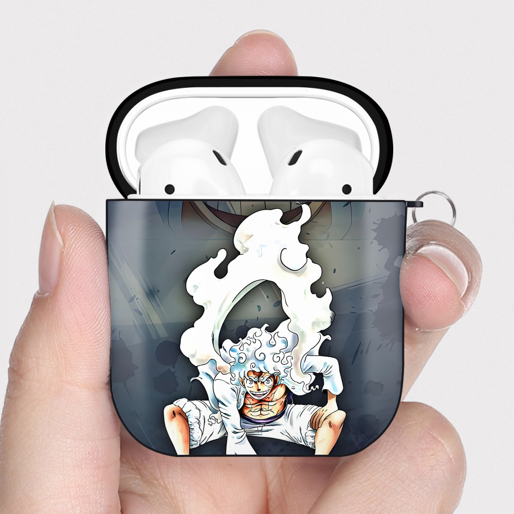 （画像用） ワンピース ONE PIECE AirPods 第2世代保護ケース ハードシェル ブラック 耐衝撃・防指紋・カラビナ付き