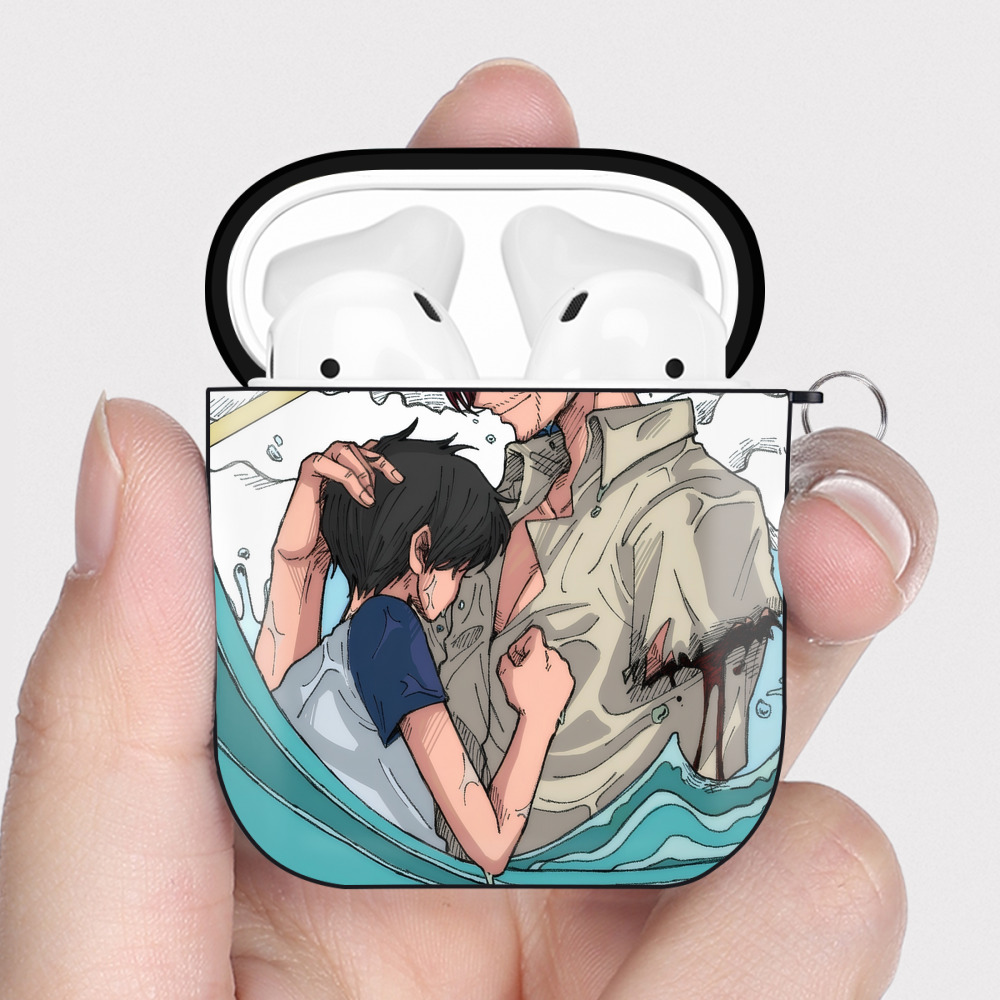 （画像用） ワンピース ONE PIECE AirPods 第2世代保護ケース ハードシェル ブラック 耐衝撃・防指紋・カラビナ付き