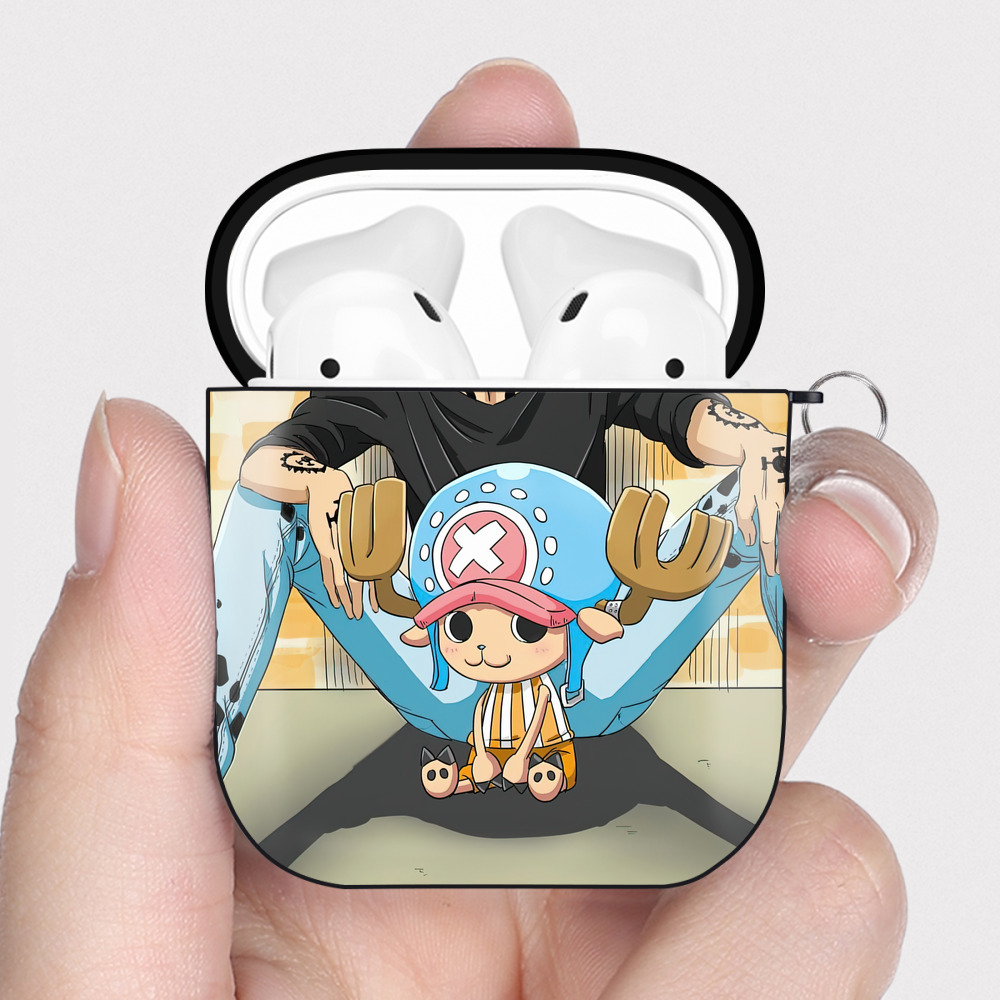 （画像用） ワンピース ONE PIECE AirPods 第2世代保護ケース ハードシェル ブラック 耐衝撃・防指紋・カラビナ付き
