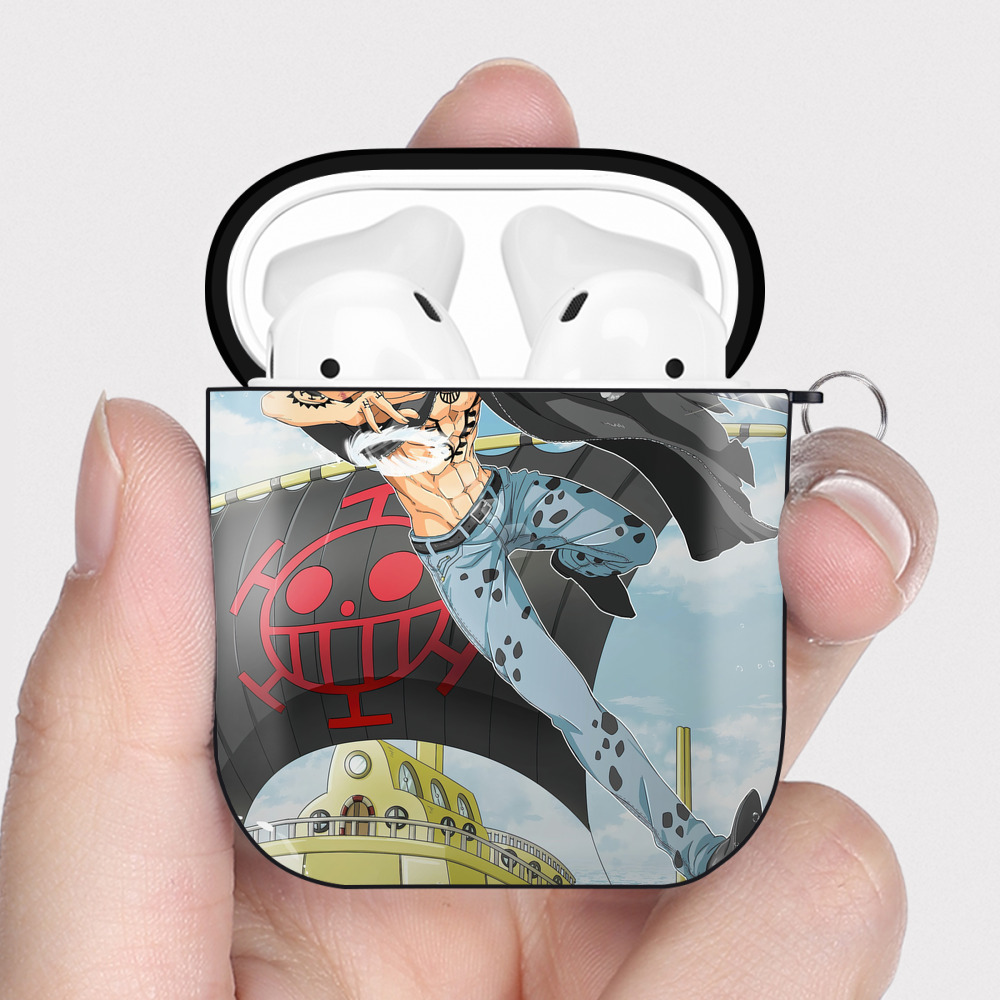 （画像用） ワンピース ONE PIECE AirPods 第2世代保護ケース ハードシェル ブラック 耐衝撃・防指紋・カラビナ付き