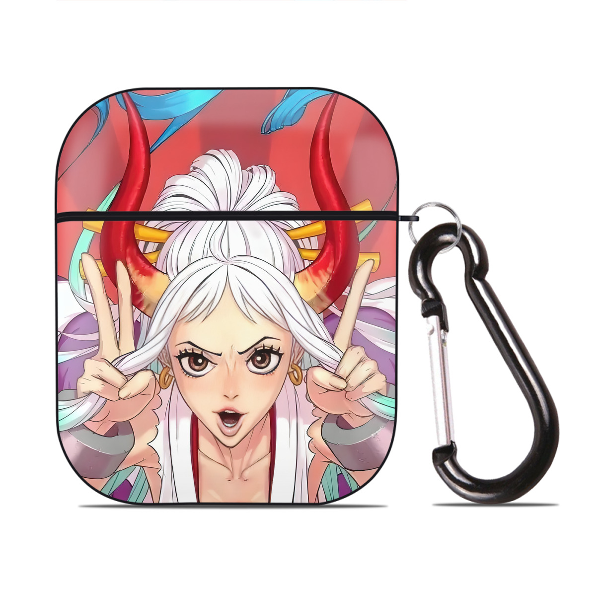 （画像用） ワンピース ONE PIECE AirPods 第2世代保護ケース ハードシェル ブラック 耐衝撃・防指紋・カラビナ付き