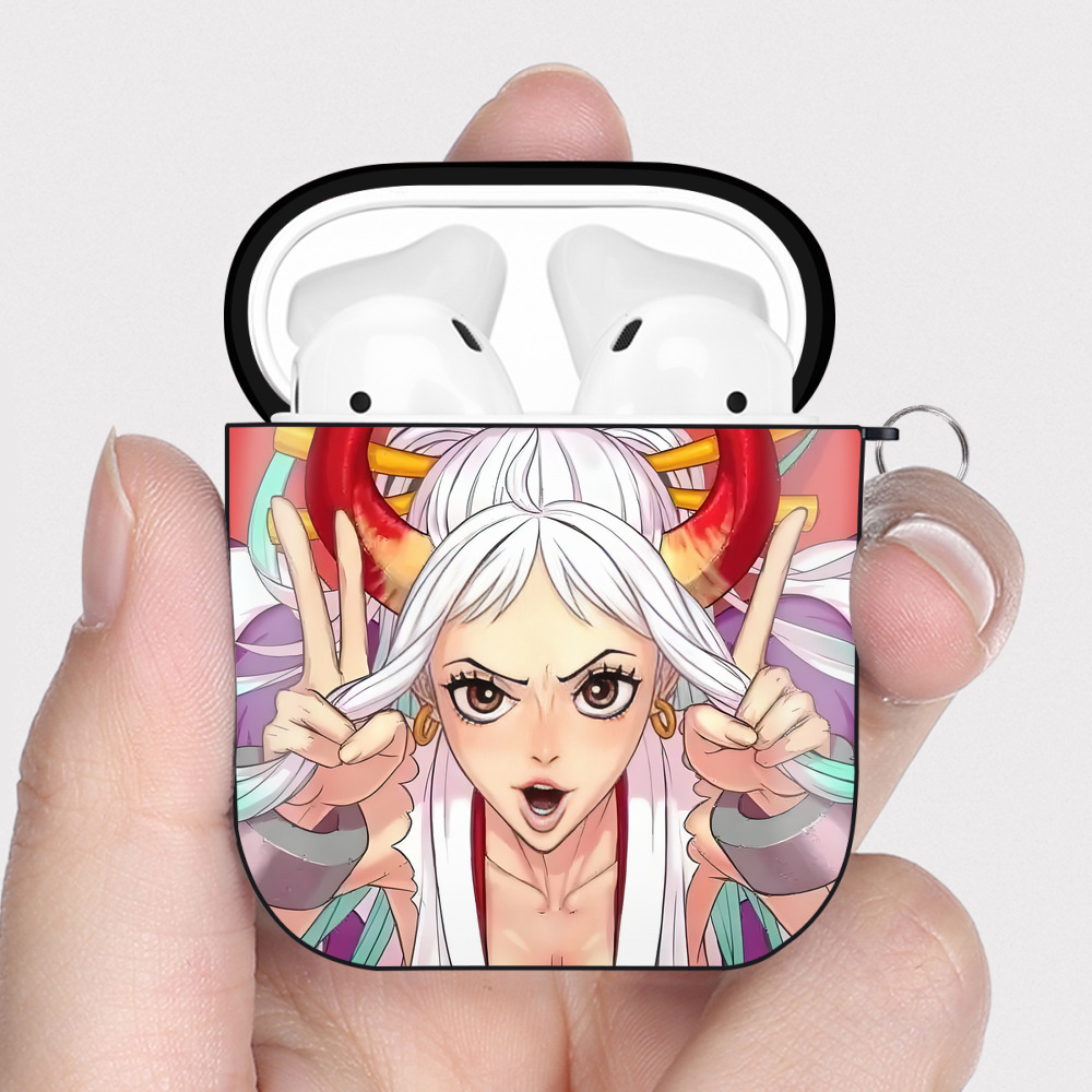 （画像用） ワンピース ONE PIECE AirPods 第2世代保護ケース ハードシェル ブラック 耐衝撃・防指紋・カラビナ付き