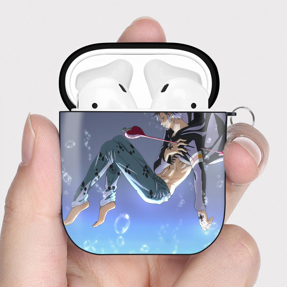 （画像用） ワンピース ONE PIECE AirPods 第2世代保護ケース ハードシェル ブラック 耐衝撃・防指紋・カラビナ付き