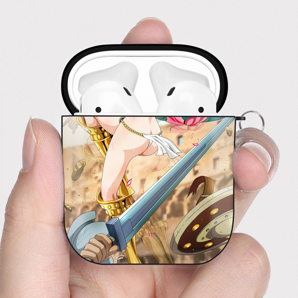 （画像用） ワンピース ONE PIECE AirPods 第2世代保護ケース ハードシェル ブラック 耐衝撃・防指紋・カラビナ付き