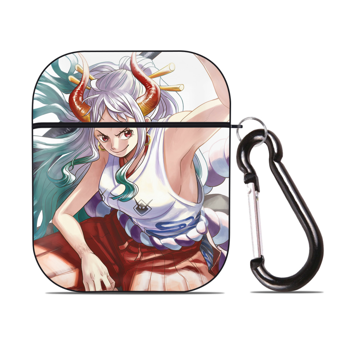 （画像用） ワンピース ONE PIECE AirPods 第2世代保護ケース ハードシェル ブラック 耐衝撃・防指紋・カラビナ付き