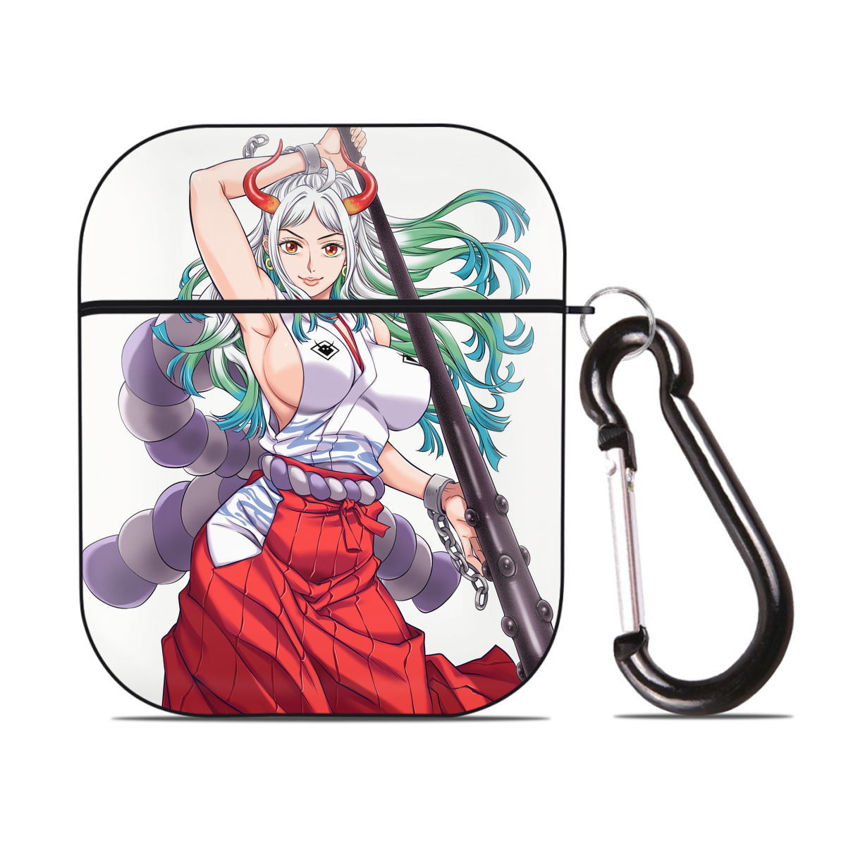（画像用） ワンピース ONE PIECE AirPods 第2世代保護ケース ハードシェル ブラック 耐衝撃・防指紋・カラビナ付き