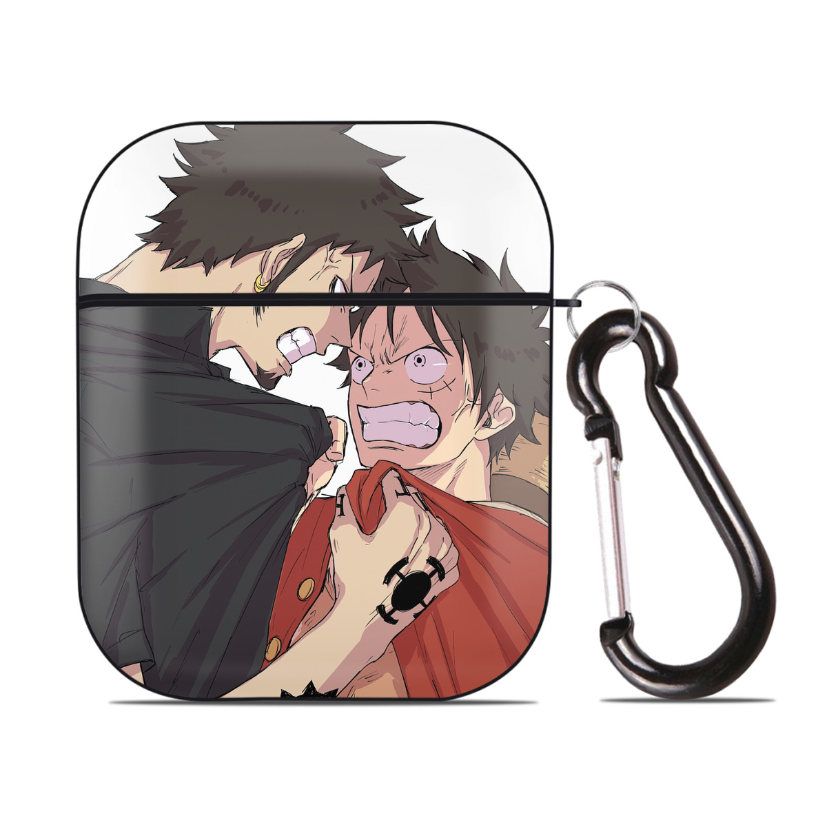 （画像用） ワンピース ONE PIECE AirPods 第2世代保護ケース ハードシェル ブラック 耐衝撃・防指紋・カラビナ付き