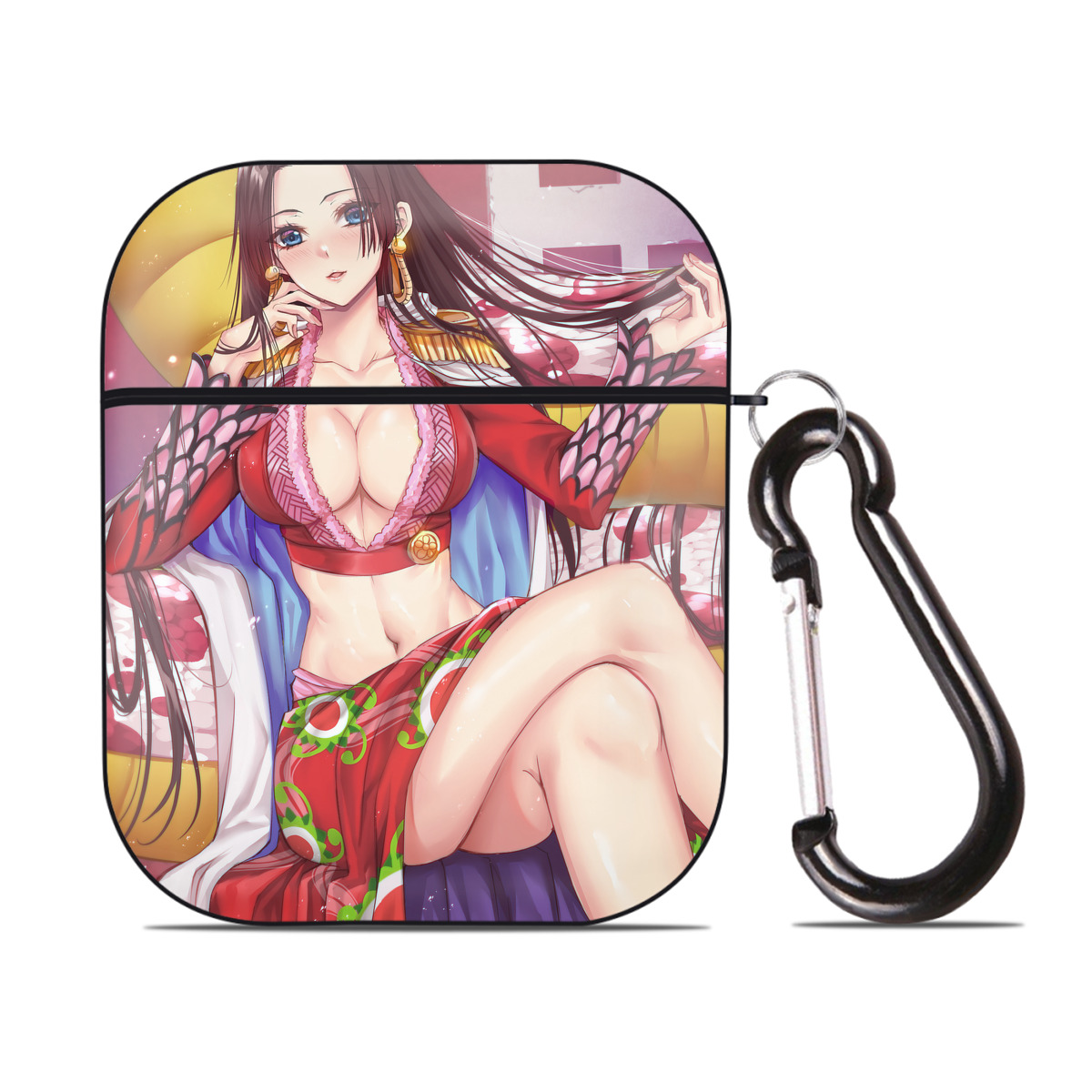 （画像用） ワンピース ONE PIECE AirPods 第2世代保護ケース ハードシェル ブラック 耐衝撃・防指紋・カラビナ付き