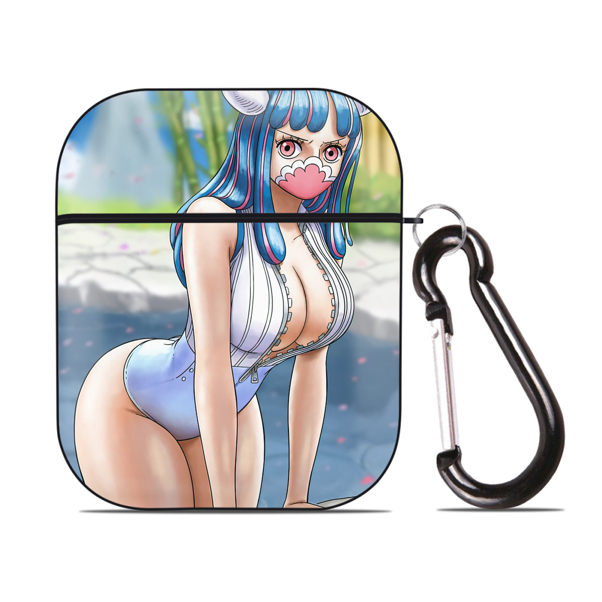 （画像用） ワンピース ONE PIECE AirPods 第2世代保護ケース ハードシェル ブラック 耐衝撃・防指紋・カラビナ付き