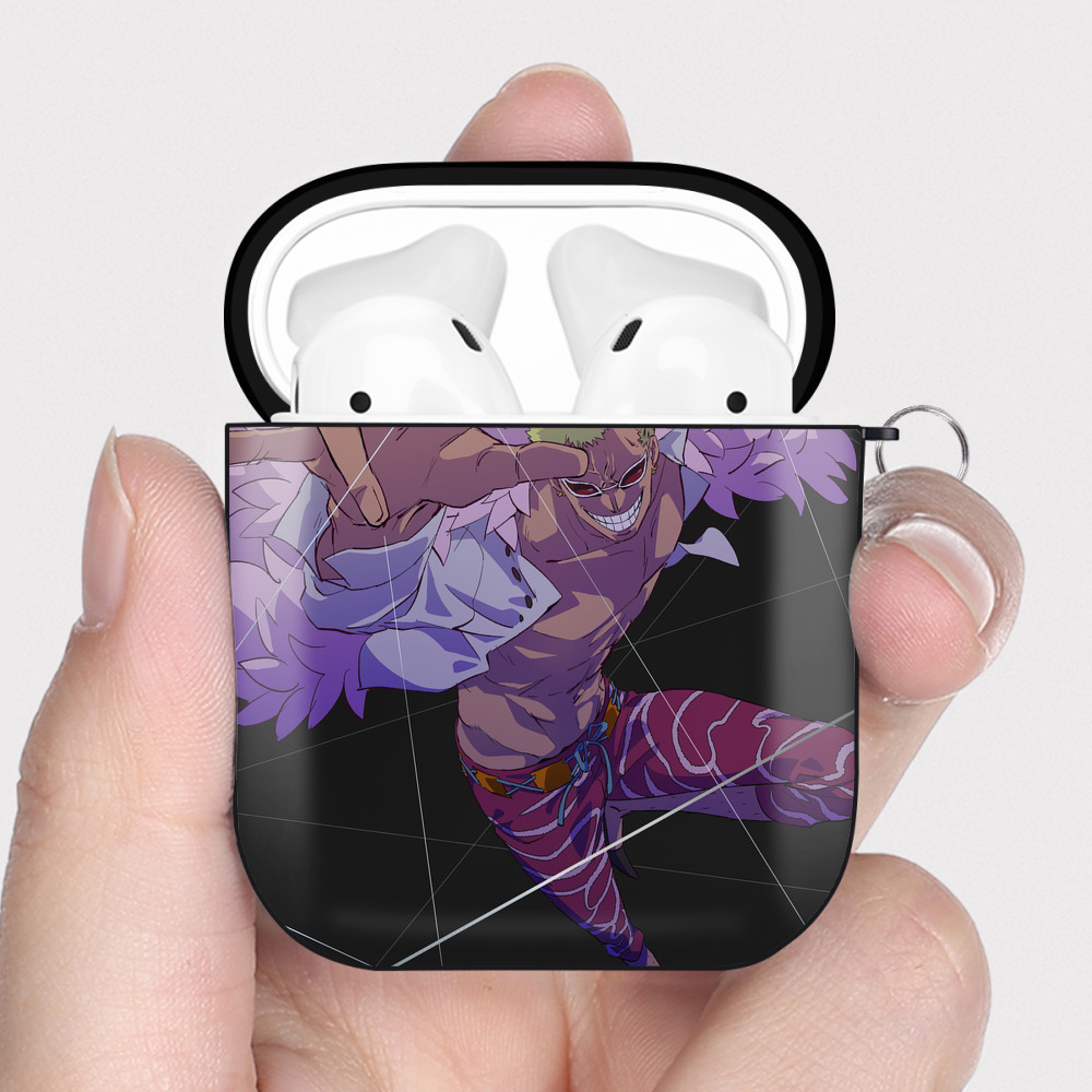 （画像用） ワンピース ONE PIECE AirPods 第2世代保護ケース ハードシェル ブラック 耐衝撃・防指紋・カラビナ付き