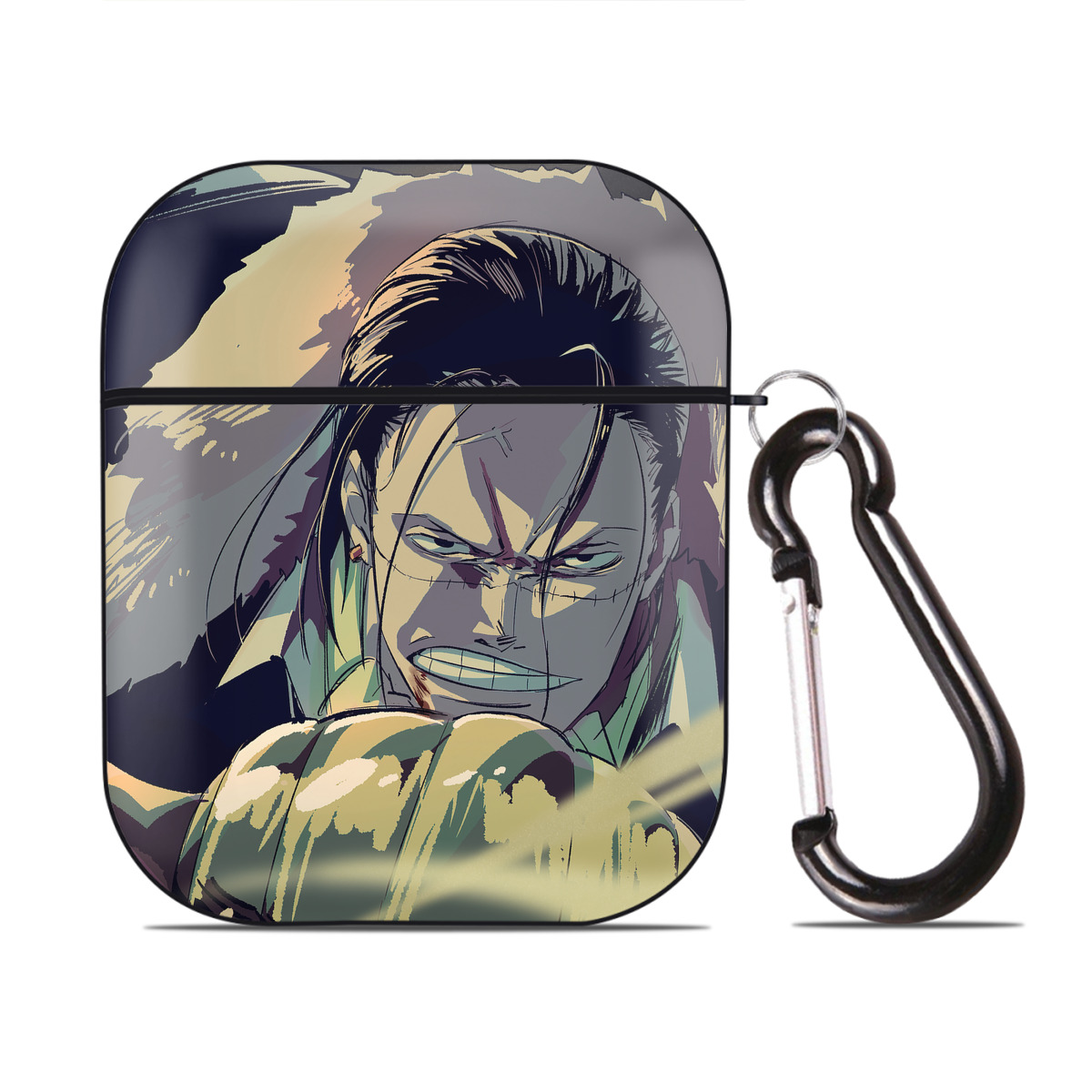 （画像用） ワンピース ONE PIECE AirPods 第2世代保護ケース ハードシェル ブラック 耐衝撃・防指紋・カラビナ付き