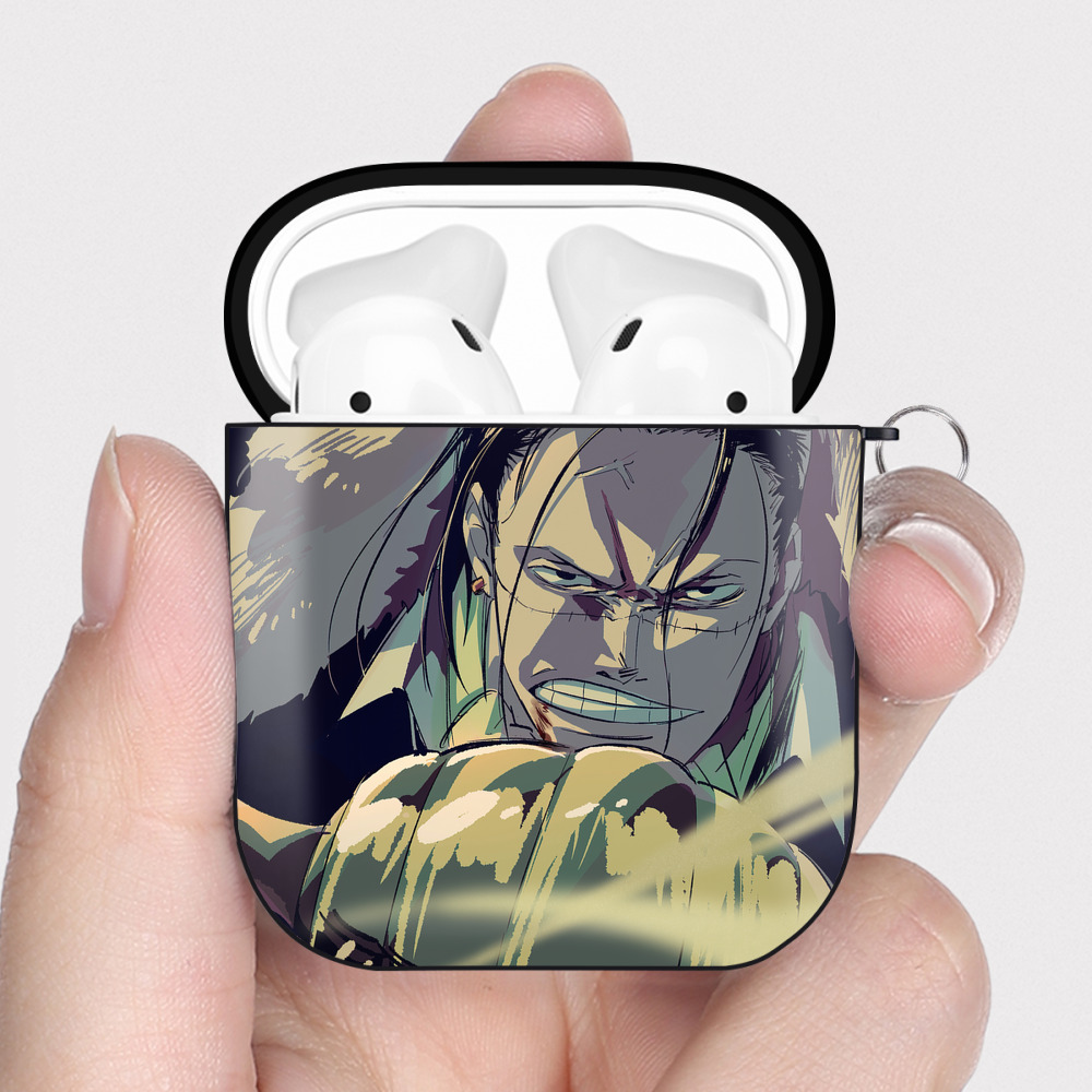 （画像用） ワンピース ONE PIECE AirPods 第2世代保護ケース ハードシェル ブラック 耐衝撃・防指紋・カラビナ付き