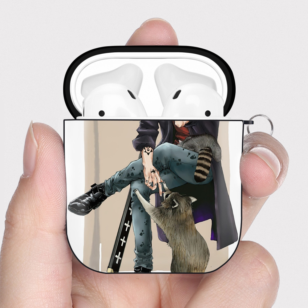 （画像用） ワンピース ONE PIECE AirPods 第2世代保護ケース ハードシェル ブラック 耐衝撃・防指紋・カラビナ付き