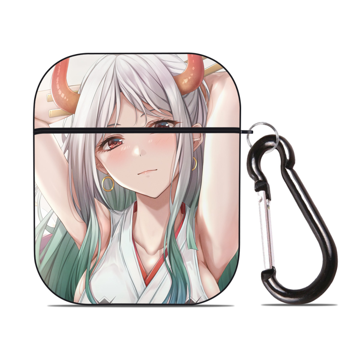 （画像用） ワンピース ONE PIECE AirPods 第2世代保護ケース ハードシェル ブラック 耐衝撃・防指紋・カラビナ付き