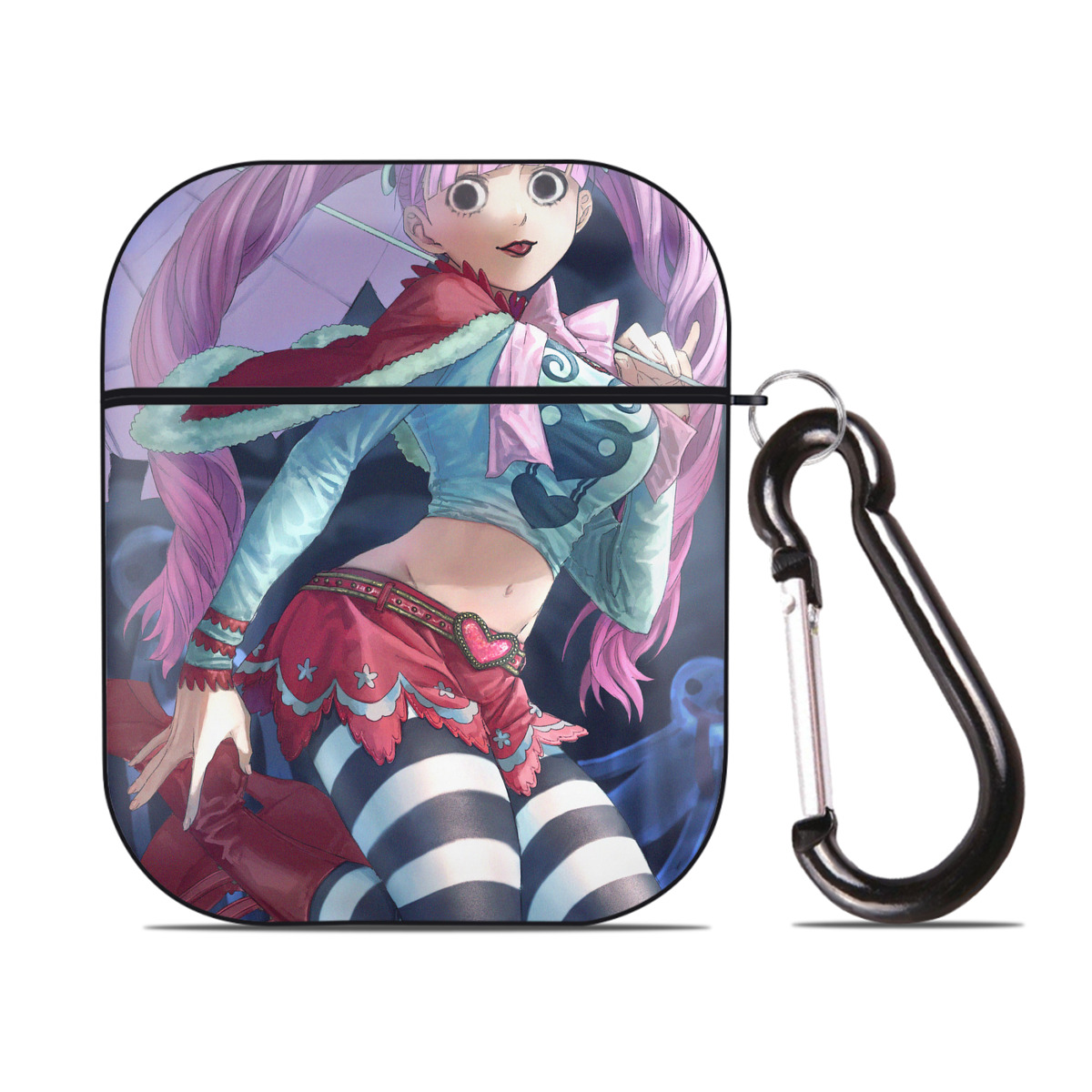 （画像用） ワンピース ONE PIECE AirPods 第2世代保護ケース ハードシェル ブラック 耐衝撃・防指紋・カラビナ付き