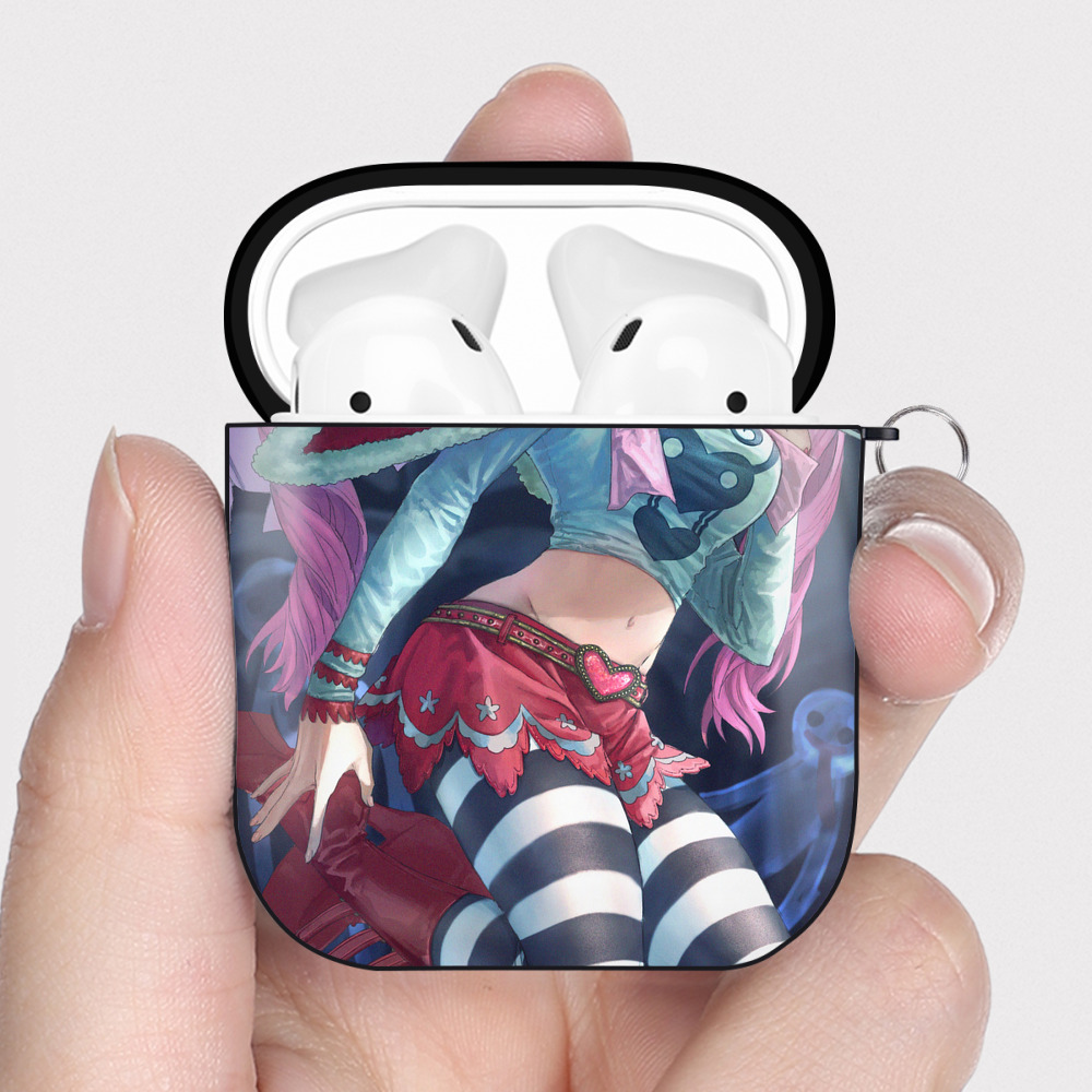 （画像用） ワンピース ONE PIECE AirPods 第2世代保護ケース ハードシェル ブラック 耐衝撃・防指紋・カラビナ付き