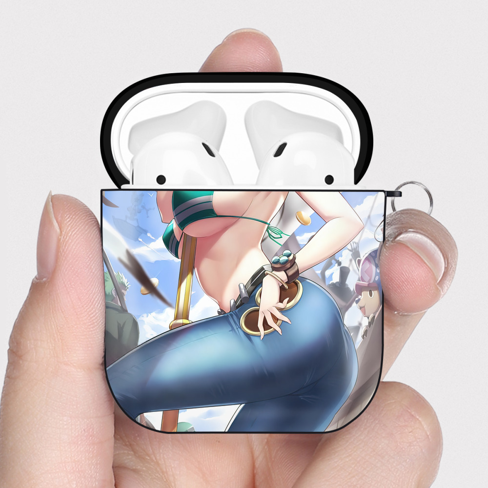 （画像用） ワンピース ONE PIECE AirPods 第2世代保護ケース ハードシェル ブラック 耐衝撃・防指紋・カラビナ付き