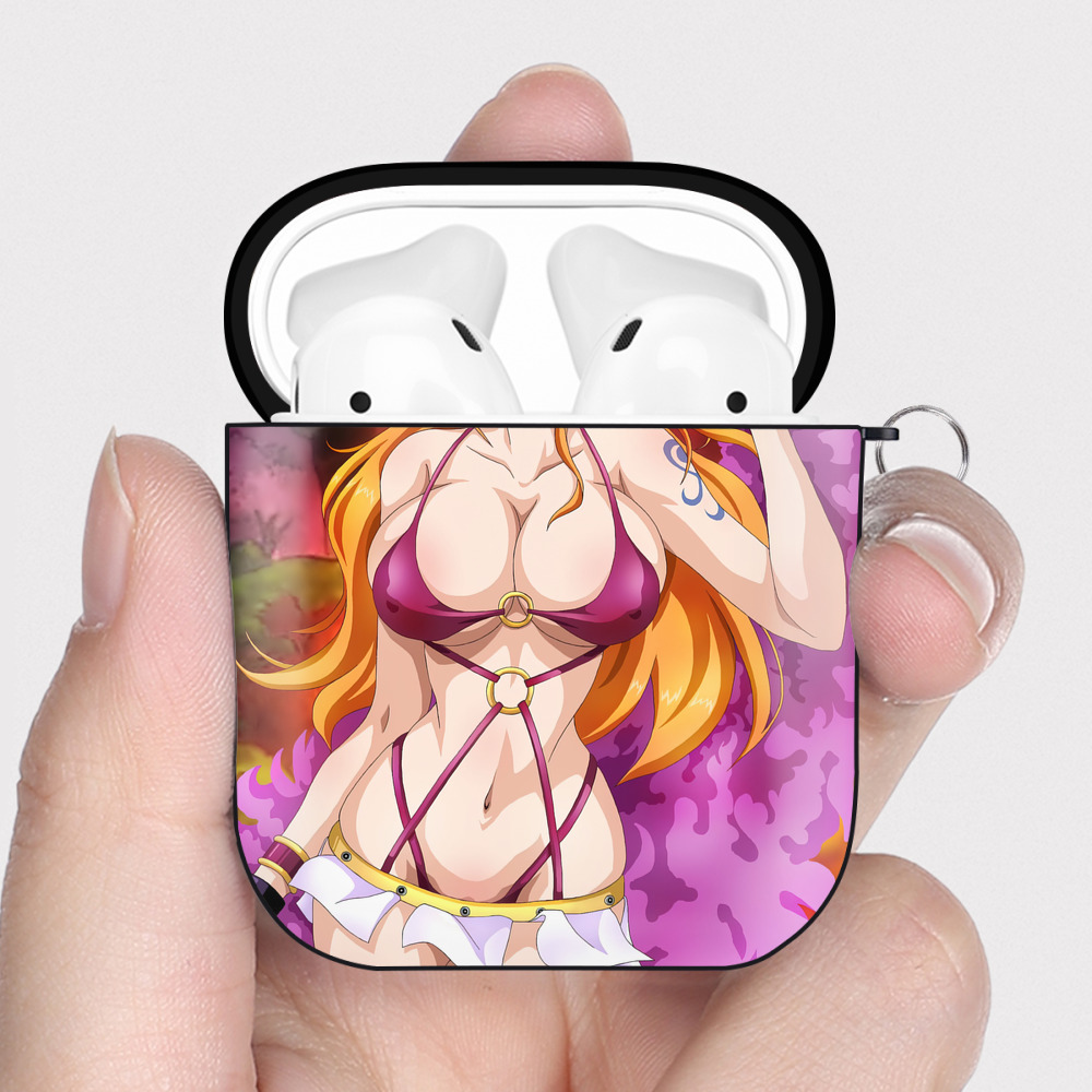 （画像用） ワンピース ONE PIECE AirPods 第2世代保護ケース ハードシェル ブラック 耐衝撃・防指紋・カラビナ付き