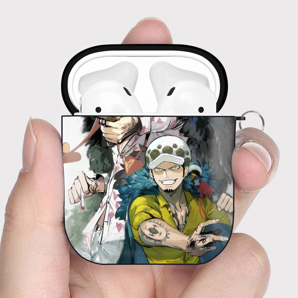 （画像用） ワンピース ONE PIECE AirPods 第2世代保護ケース ハードシェル ブラック 耐衝撃・防指紋・カラビナ付き