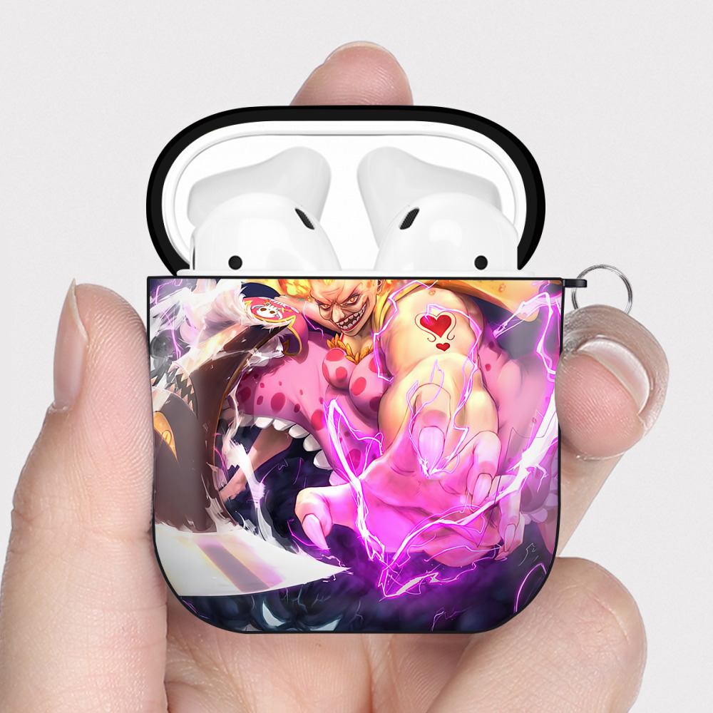 （画像用） ワンピース ONE PIECE AirPods 第2世代保護ケース ハードシェル ブラック 耐衝撃・防指紋・カラビナ付き