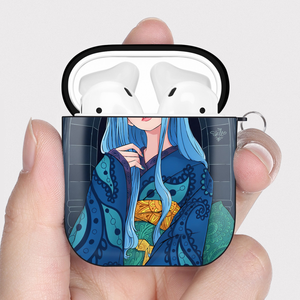 （画像用） ワンピース ONE PIECE AirPods 第2世代保護ケース ハードシェル ブラック 耐衝撃・防指紋・カラビナ付き