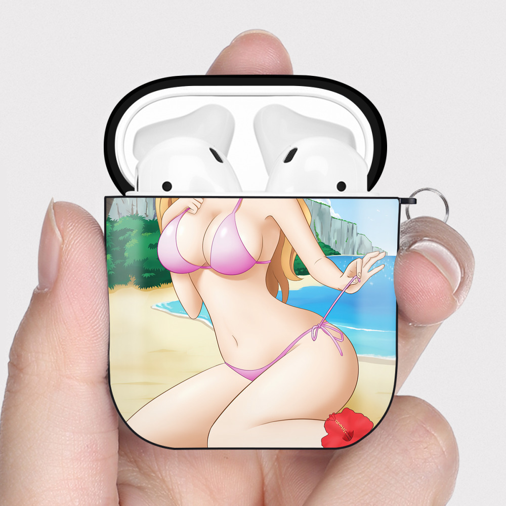 （画像用） ワンピース ONE PIECE AirPods 第2世代保護ケース ハードシェル ブラック 耐衝撃・防指紋・カラビナ付き