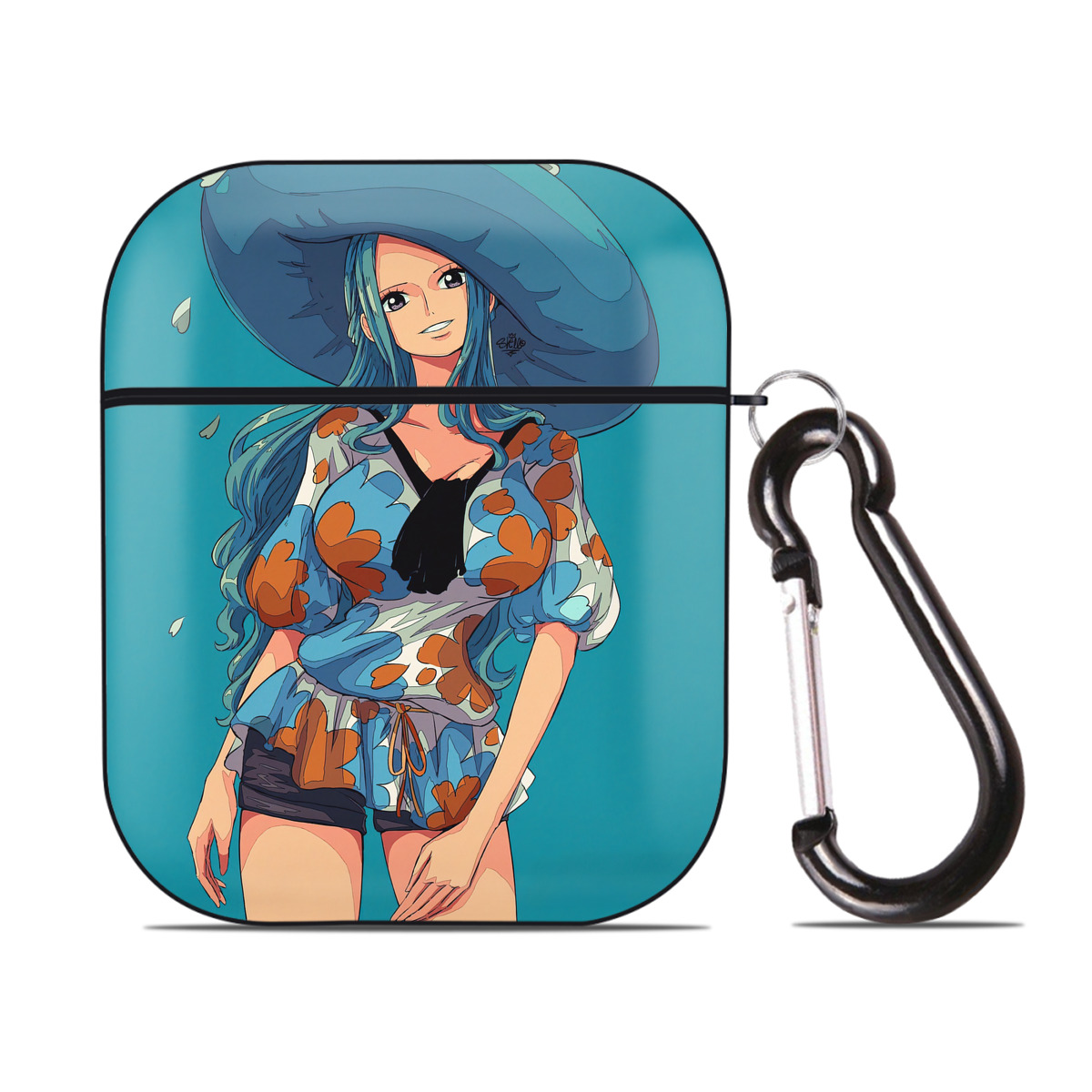 （画像用） ワンピース ONE PIECE AirPods 第2世代保護ケース ハードシェル ブラック 耐衝撃・防指紋・カラビナ付き