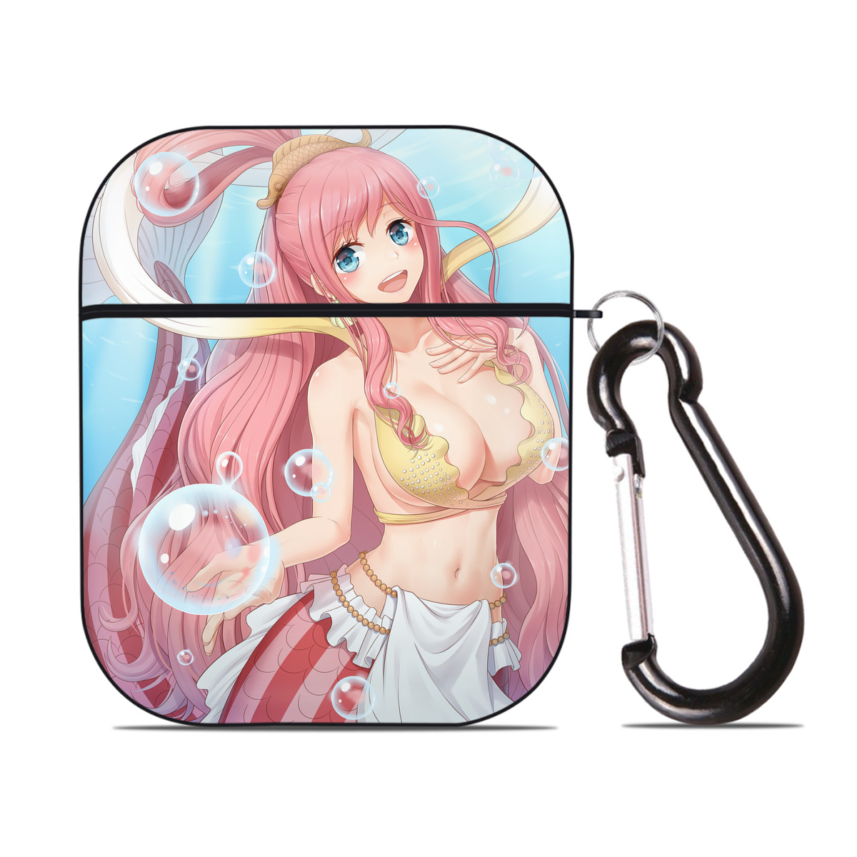（画像用） ワンピース ONE PIECE AirPods 第2世代保護ケース ハードシェル ブラック 耐衝撃・防指紋・カラビナ付き