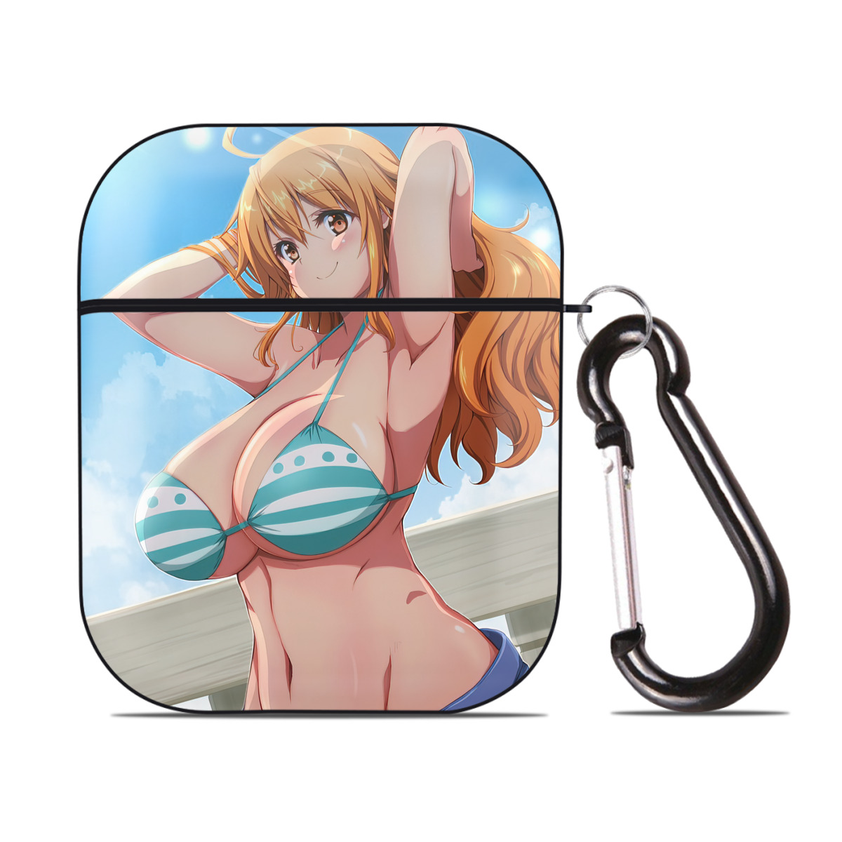 （画像用） ワンピース ONE PIECE AirPods 第2世代保護ケース ハードシェル ブラック 耐衝撃・防指紋・カラビナ付き